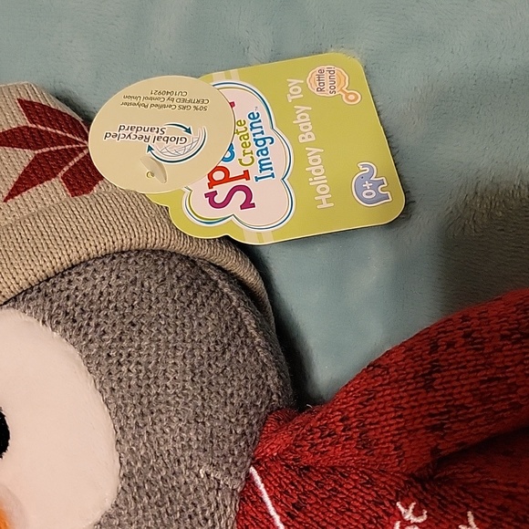 Spark 🎄my 1st Winter stuffed owl with rattle feature NWT - Picture 3 of 4